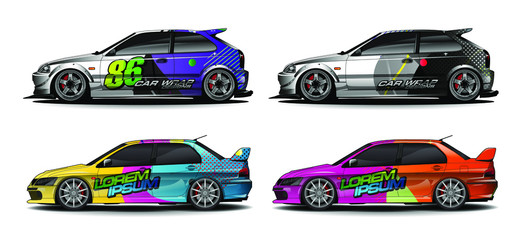 Fototapeta premium Car wrap graphic racing abstract strip and background for car wrap and vinyl sticker - Vector