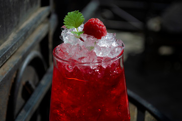 strawberry ice cream with chocolate