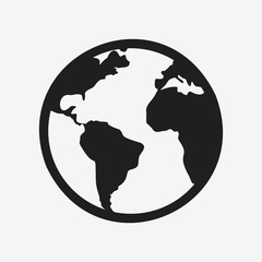 Earth Globe simple icon. Vector
