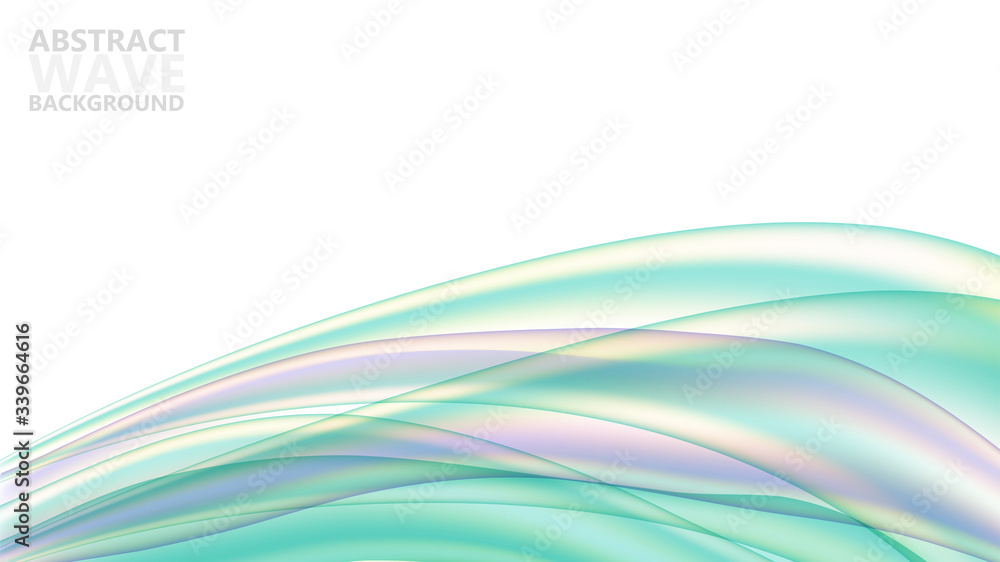 Aufkleber Abstract vector background with dynamic colorful waves. Modern color abstract background with green wave curves. Vector template for website.