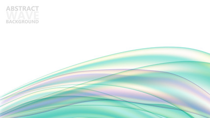 Abstract vector background with dynamic colorful waves. Modern color abstract background with green wave curves. Vector template for website.