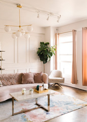 Stylish pastel living room