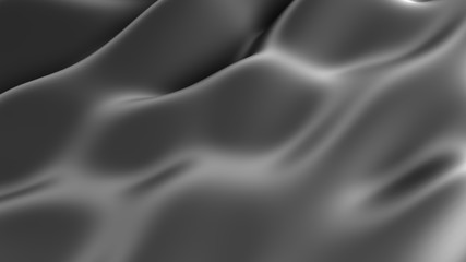 Smooth elegant silk or satin texture. Abstract background. Liquid wave. Silver metallic color. 3D-rendering.
