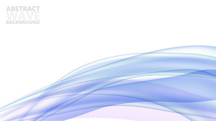 Abstract vector background with dynamic colorful waves. Modern color abstract background with blue wave curves. Vector template for website.