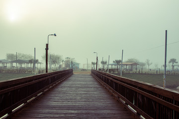 middle-aged man exercising on a bicycle in a park by a lake in the summer at sunrise