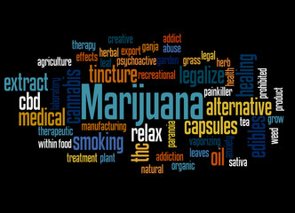 Marijuana word cloud concept 3