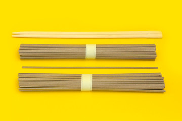 Soba noodles. Traditional japanese food. Buckwheat noodles