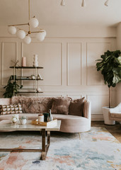 Stylish pastel living room