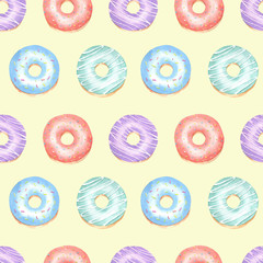 Colorful Donuts Seamless Pattern