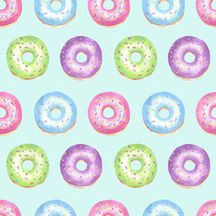 Colorful Donuts Seamless Pattern