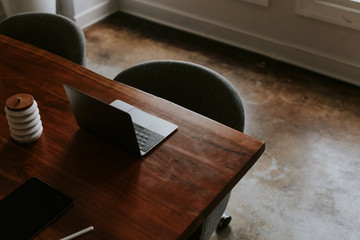 Modern wooden office desk