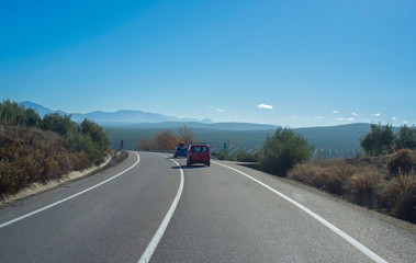 Driving behind vehicles on solid line or unbroken