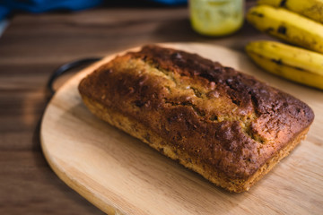 Fototapeta na wymiar pan de banano torta de bano pastel de avena en casa 