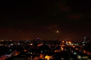São Paulo night view and moon