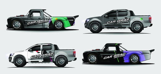 Auto wrap grafische race abstracte strip en achtergrond voor auto wrap en vinyl sticker - Vector