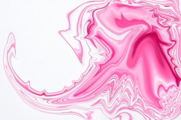 Pink wave with uneven lines, swirled in the left side, graphic background