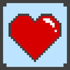 Pixel art heart design vector illustration.