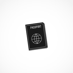 Passport icon. isolated Passport on white background for web and mobile