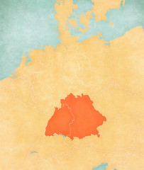 Map of Germany - Bavaria and Baden-Wurttemberg