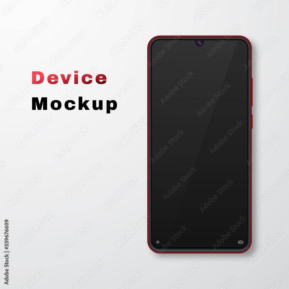 Poster realistic smartphone mock up set. mobile phone display isolated on white gray background. 3d templat