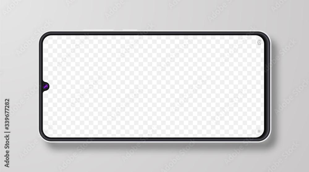 Poster realistic smartphone mock up set. mobile phone display isolated on white gray background. 3d templat