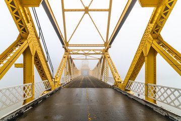Foggy Morning Draw bridge over Sacramento River