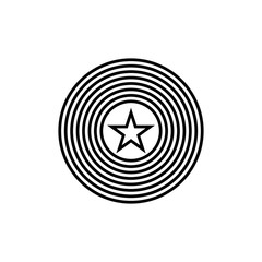 Optical illusion in circle star sign. eps ten