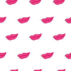 Hand-drawn lips illustration isolated seamless pattern