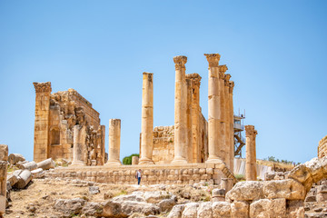 Fototapeta na wymiar Temple of Artemis at Gerasa in Jerash, Jordan