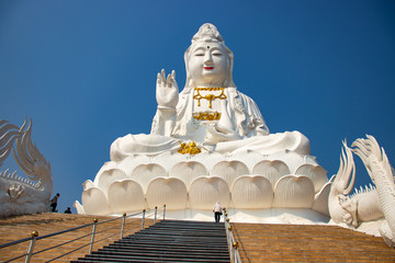 A beautiful view of Wat Huai Pla Kang buddhist temple at Chiang Rai, Thailand.