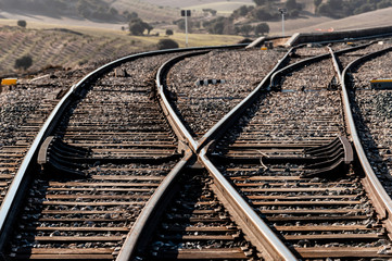 Railroad Abstract Background. Double railway line