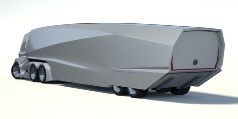 Obraz na płótnie Canvas 3D rendering of a brand-less generic concept truck. Electric autonomous truck on white background