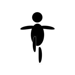 Silhouette of a man doing exercises sign eps ten