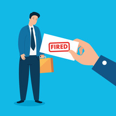 businessman sad fired of work vector illustration design