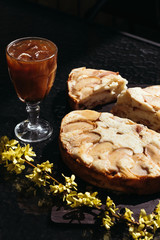 Orange iced coffee, summer cold drink in cafe on street, menu.