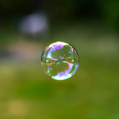 floating bubble on green