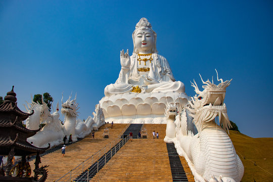 A beautiful view of wat huai pla kang buddhist temple at Chiang Rai, Thailand.