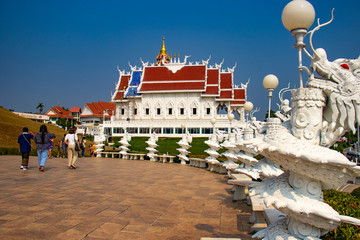 A beautiful view of wat huai pla kang buddhist temple at Chiang Rai, Thailand.