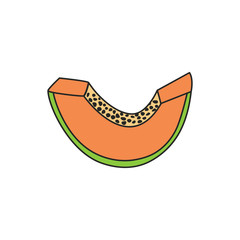 Isolated papaya illustration on white background. Papaya slice illustration in vector. Tropical fruit