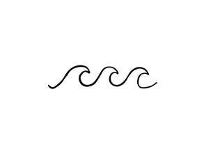 Vector hand drawn doodle sketch sea wave isolated on white background