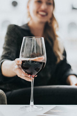 Classy businesswomen enjoying wine