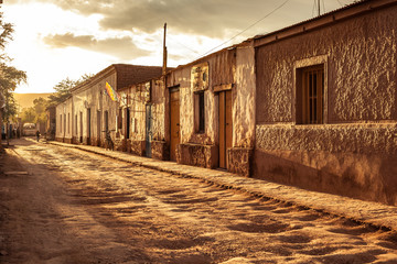 colonial and tourist town in san pedro de atacama chile