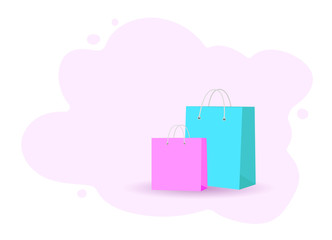 Multi-colored shopping bags. Set of packages for purchase and carrying. vector illustration