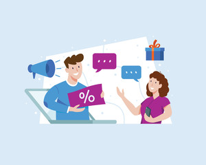 Vector illustration Referral marketing