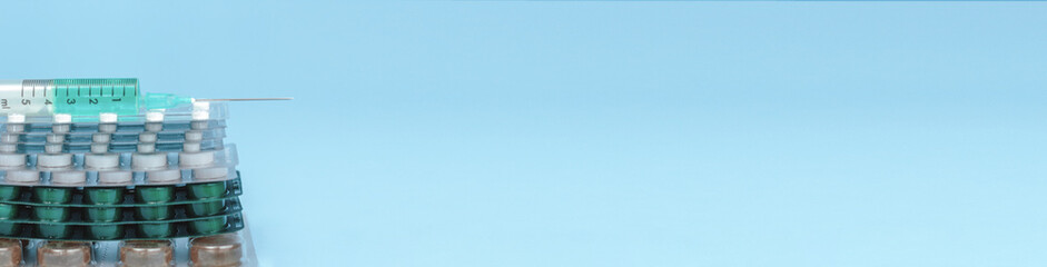 set of medicines on the table