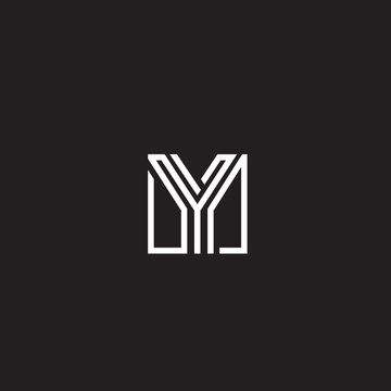 minimal square letter y logo design template
