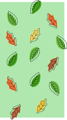seamless background with two different leaves with different shadow colors