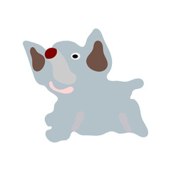Baby fortunately elephant cartoon vector icon..