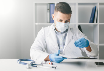 Young handsome doctor in hospital