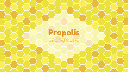 The concept of a honeycomb, honey, propolis, for beauty and health. Vector background from hexagons in yellow and orange colors. Minimalism. Copyspace.